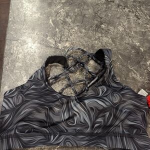 Black swirl butterfly style bra